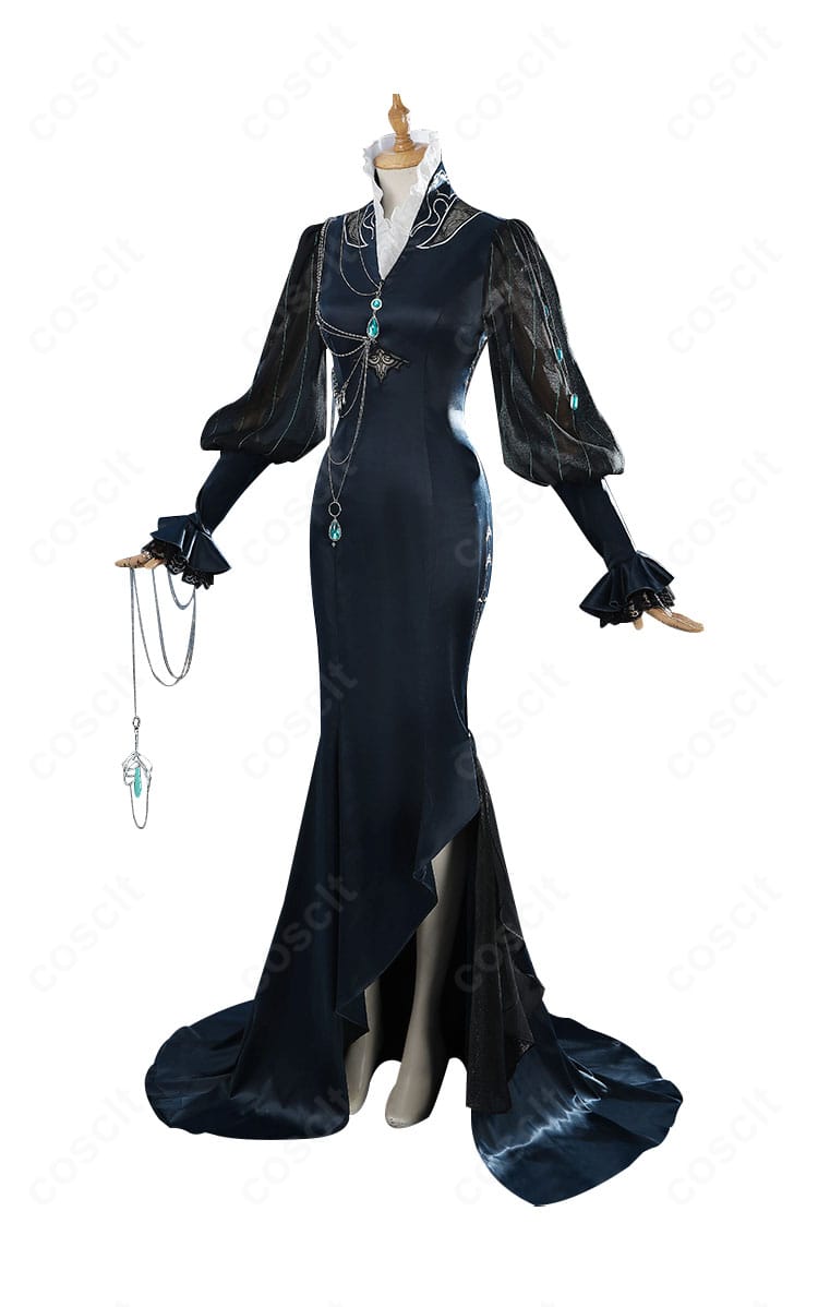 無期迷途 イェレナ コスプレ衣装の横からのシルエット。ウエスト〜裾の流れが美しく見えるデザイン。