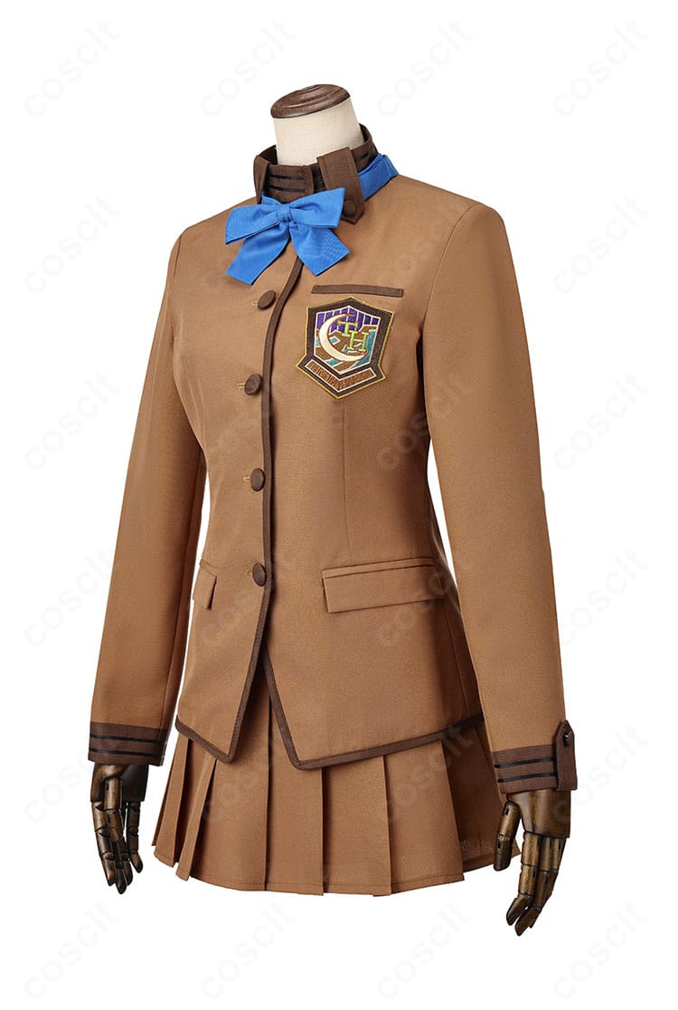 FGO 岸波白野 学園制服コスプレ 側面。ウエストラインとプリーツの流れを確認できる美シルエット。