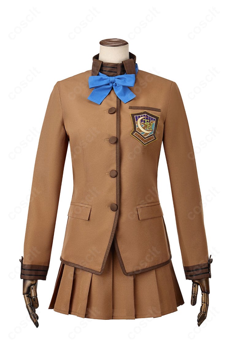FGO 岸波白野 学園制服コスプレ 正面全身。ブレザーとプリーツスカートのバランスが美しい高品質仕立て。