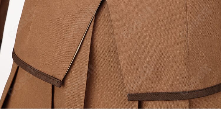 FGO 岸波白野 学園制服コスプレ スカート裾のギャザー・プリーツの質感をクローズアップ。