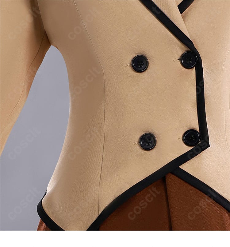 制服Ver. コスプレ 前立て刺繍ディテール。丁寧な縫製で上質感