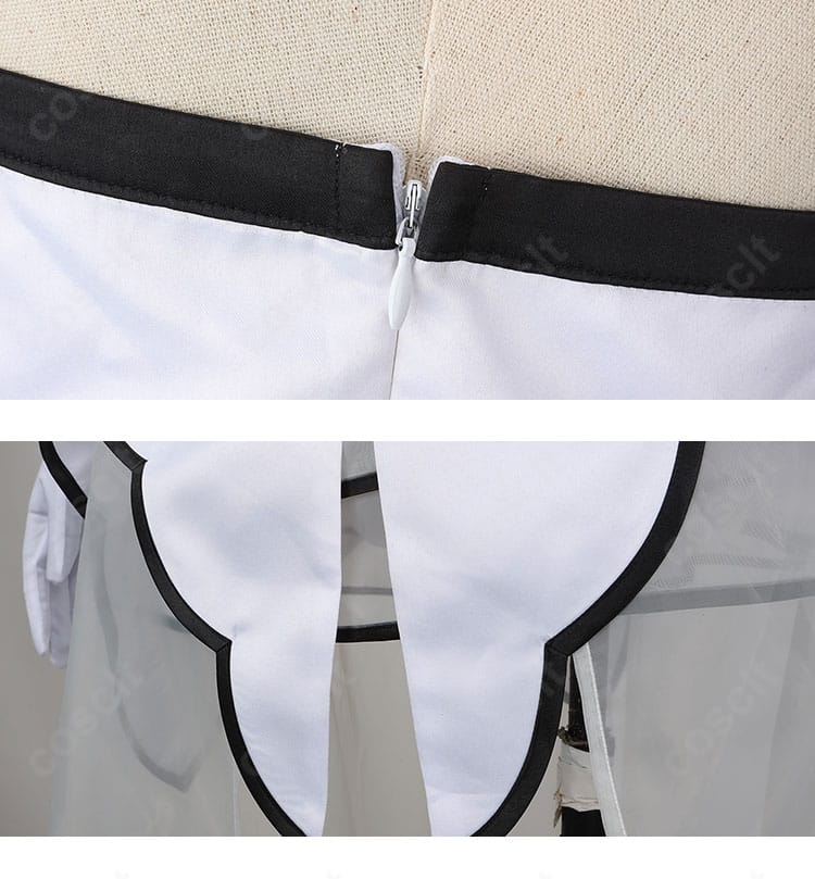 スカート背面ファスナーの拡大写真。着脱が簡単な構造を示すFGO アルクェイド衣装ディテール。