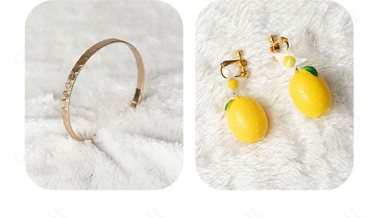 リストアクセ＆イヤリングの細部｜小物まで揃うセット内容で完成度向上