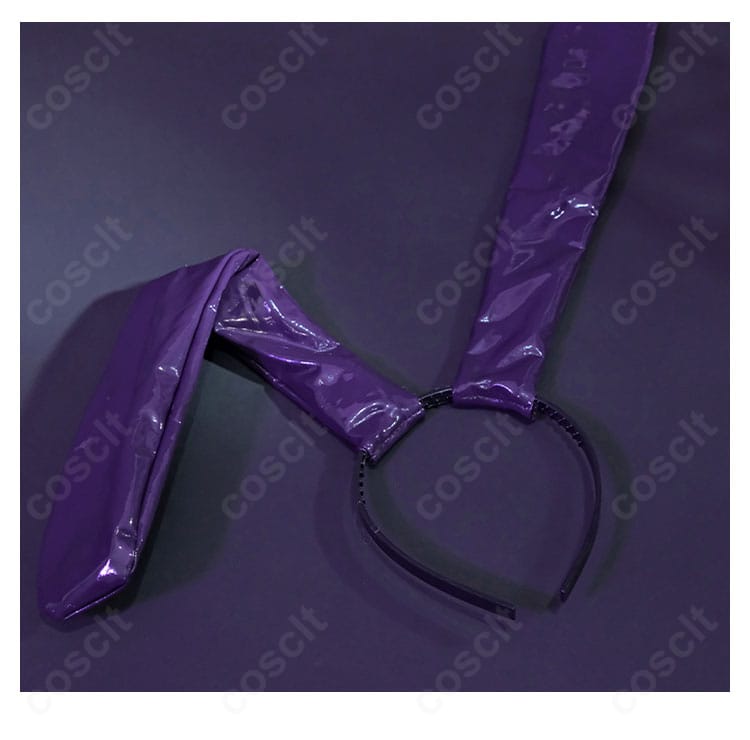 邪桒ナヅミ バニーガール衣装の尾飾りと上衣装飾の近接。ステッチと装飾パーツの質感を捉えた画像。