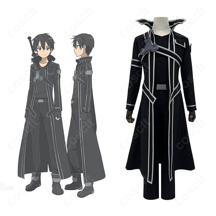 ソードアート・オンラインのキリト コスプレ衣装を着用した全身イメージ。キャラクターと衣装の雰囲気が伝わる撮影用コーデ。