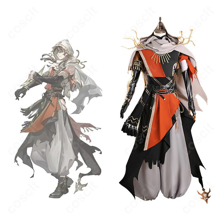 第五人格 傭兵（ナワーブ・サベダー）Fantasy World衣装を着用したイメージ全身。マントと装飾の重厚感が分かる合わせ画像