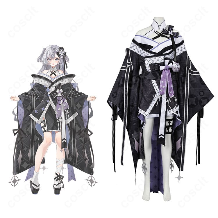 ホロライブ ベスティア・ゼータの着物コスプレ衣装全体像。上質なハリ感と高再現ディテールを確認できるフルボディショット。