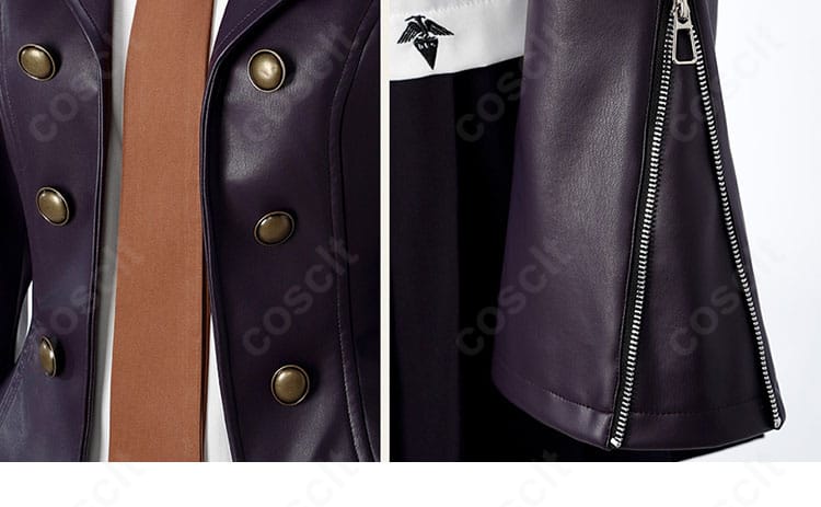 前立てと袖口の意匠ディテール。縫製の整いとデザインのバランスを示すアップ。