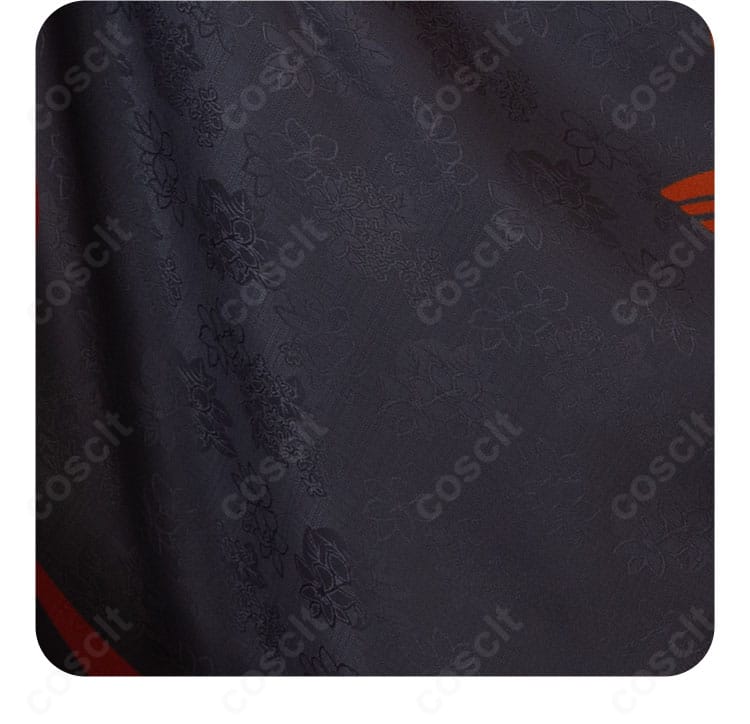 瞬祭礼衣装の花柄刺繍と生地テクスチャの接写。高発色で写真映えする質感