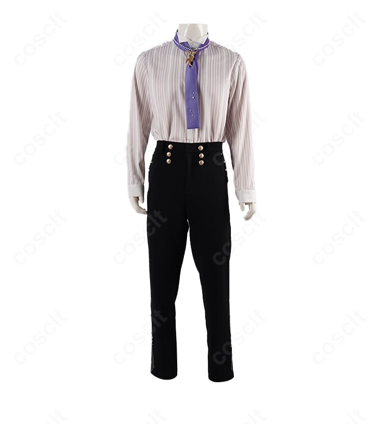 インナーシャツの正面ディテール。襟の形状と前立ての縫製を確認できるクローズアップ。