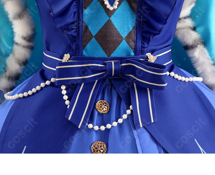 ウエスト周りの装飾詳細。リボンと飾りパーツ、シルエットを整える位置関係を明確に撮影。