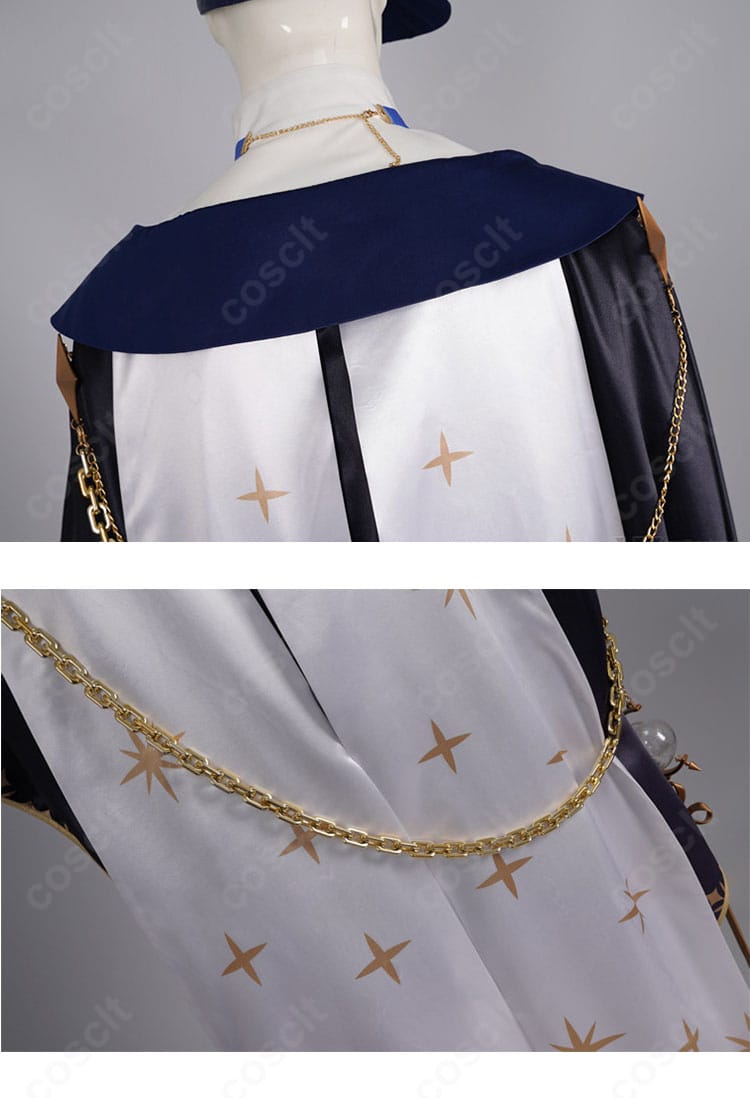 背中側の装飾ディテール。マント留めと背面パーツの配置を見せる写真。