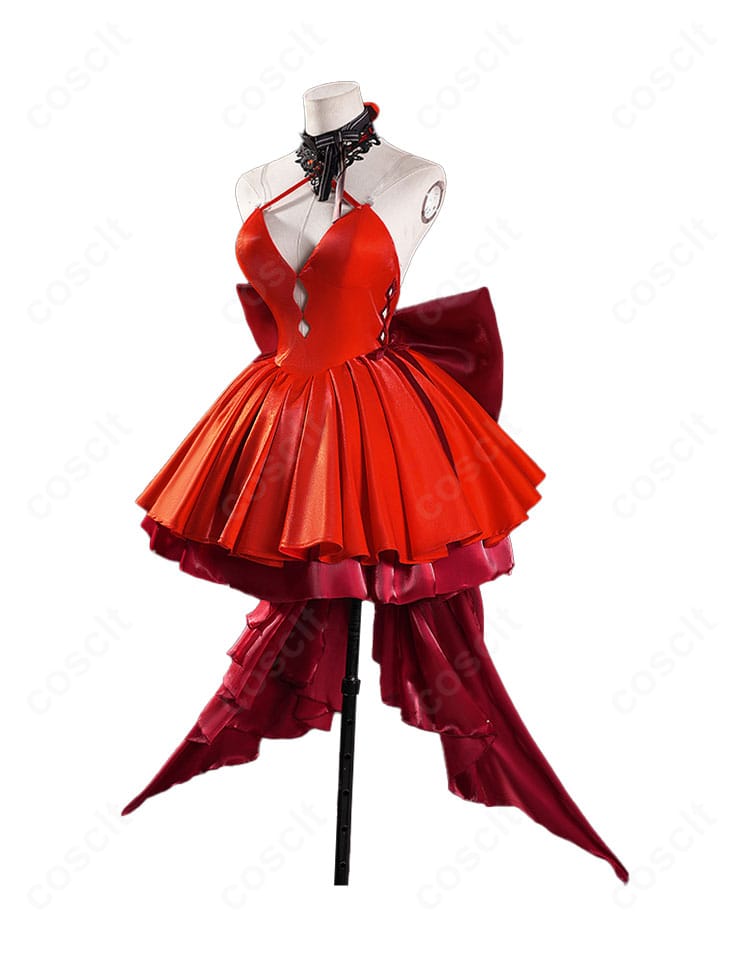 式波・アスカ・ラングレー WILLE版コスプレ衣装の側面。腰飾りやラインの立体感など細部ディテールを強調。