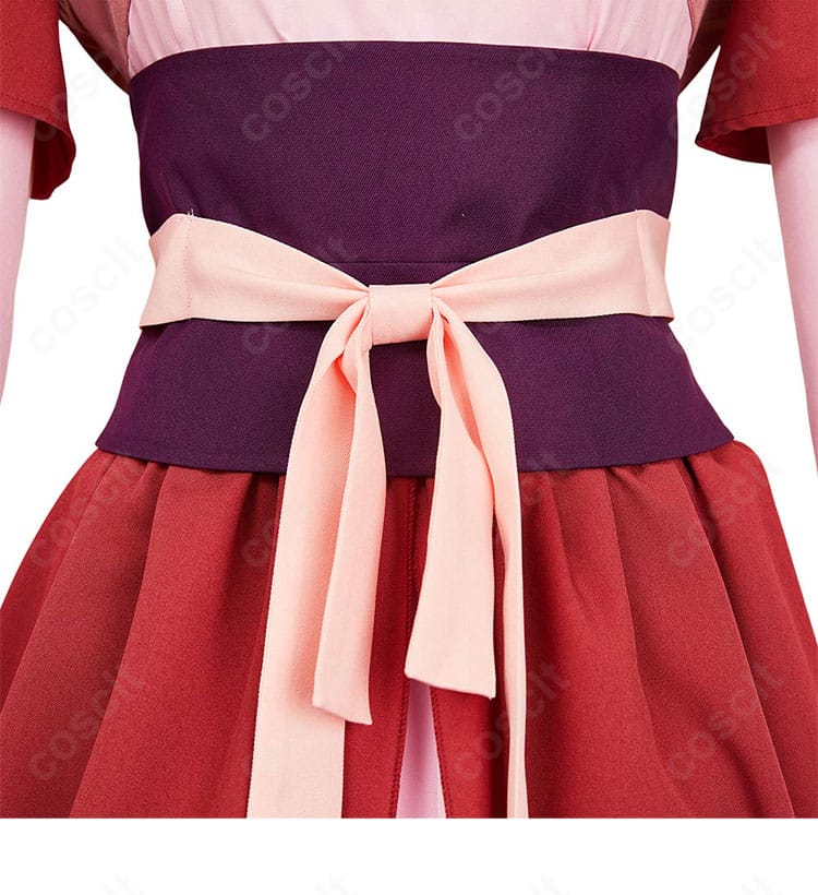 猫猫コスプレ衣装の腰封（コルセット）ディテール。ウエストラインを整えるデザイン。