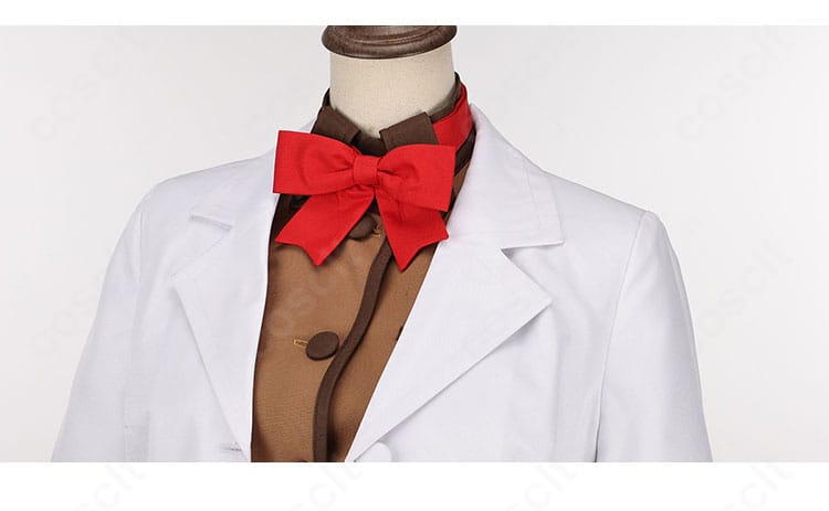 間桐桜 コスプレの蝶リボン装飾アップ。整った結びと精緻な仕上げで制服のアクセントを再現。