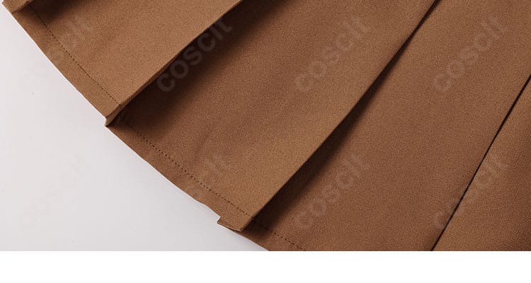 間桐桜 コスプレのスカート部分アップ。美しいプリーツと上品なラインが特徴。