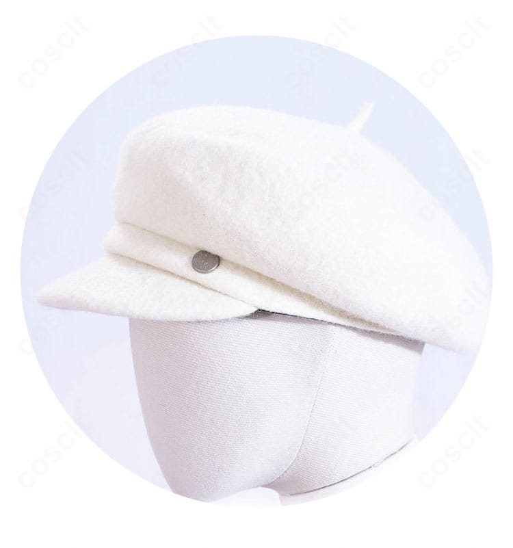 C.C.私服コスプレ衣装の帽子ディテール。上品でエレガントなフォルムと装飾