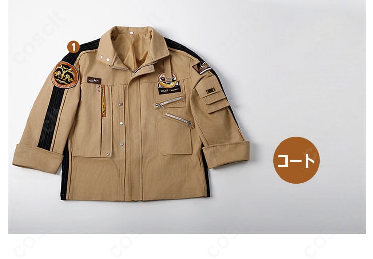 セット内容一覧画像。コートと肩ベルトのフルセット構成が一目で分かるレイアウト。