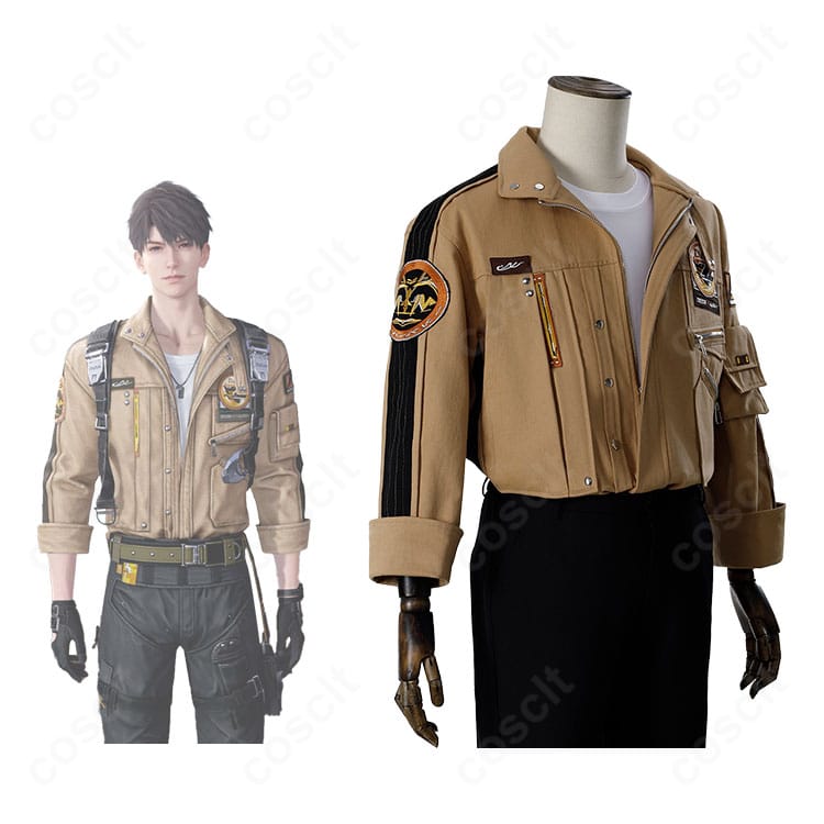 恋と深空 マヒル『エンドレスサマー・超音速』コスプレ衣装の全身イメージ。キャラクターの雰囲気を反映したクールなコートと肩ベルトの再現。