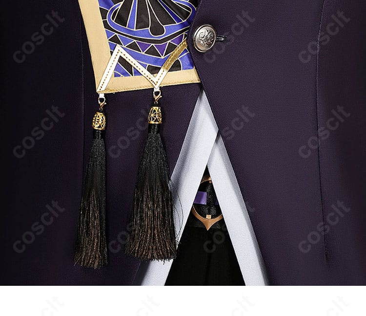 セノ衣装のフリンジ装飾ディテール。動きに映える繊細な束感を強調。