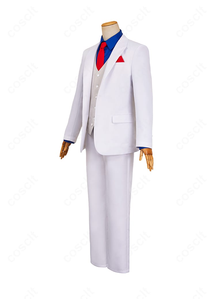 左側面の風祭京一郎コスプレ衣装。袖の長さバランスとポケット位置、サイドシルエットの美しさを示す。