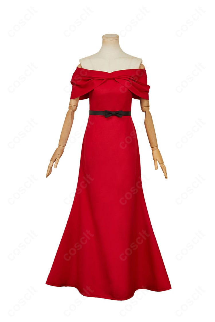 宝生麗子 コスプレ衣装の正面全身。ウエストラインと襟元装飾がわかる高再現ワンピース。