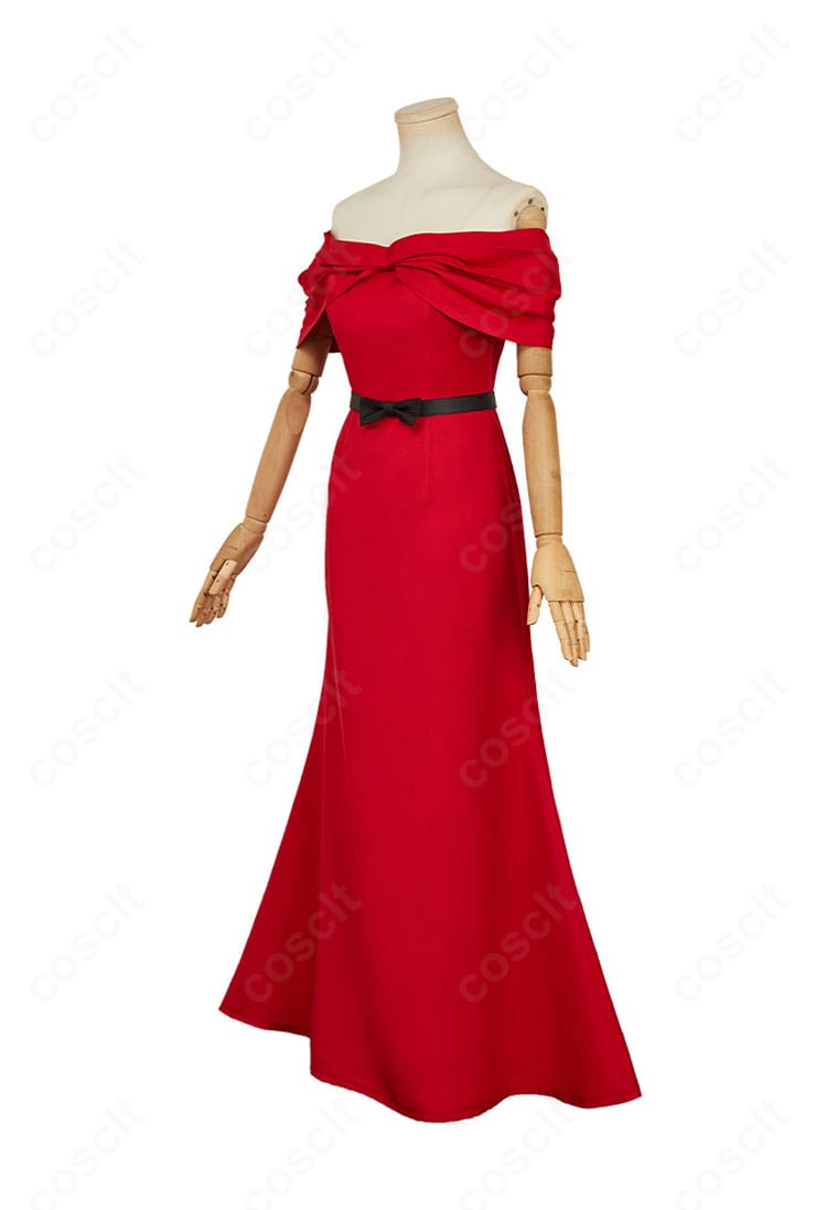 宝生麗子 コスプレ衣装・右側面の全身。ベルト位置とシルエットの流れが確認できるディテール重視の写真。