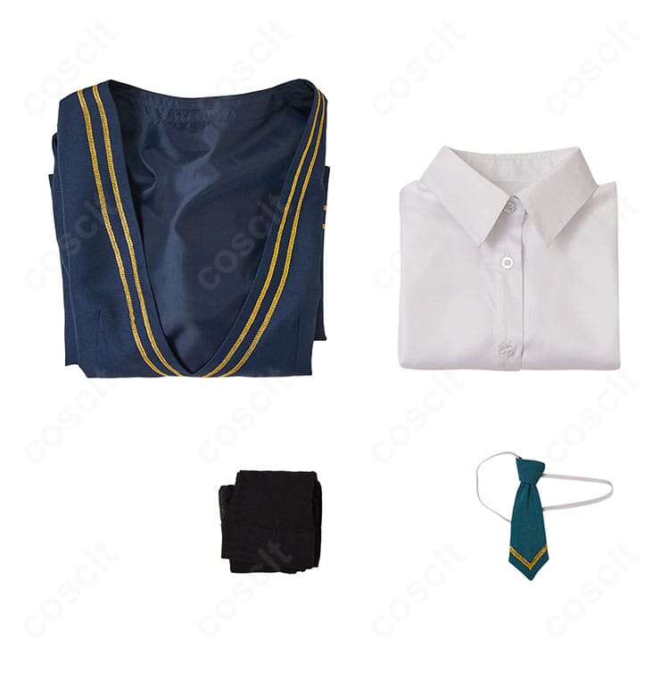 宮尾音夢 コスプレ衣装のセット内容（ワンピース・シャツ・ネクタイ・タイツ）の一覧