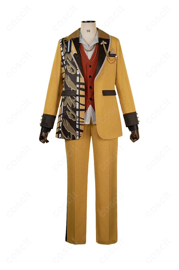 桜河こはく サドンデス衣装の正面全体像。鮮やかな配色とシャープなラインが際立つ