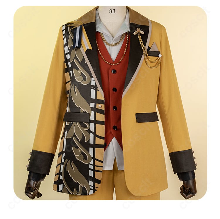 上衣(コート)の装飾ディテール。刺繍と付属パーツの質感を捉えた近接