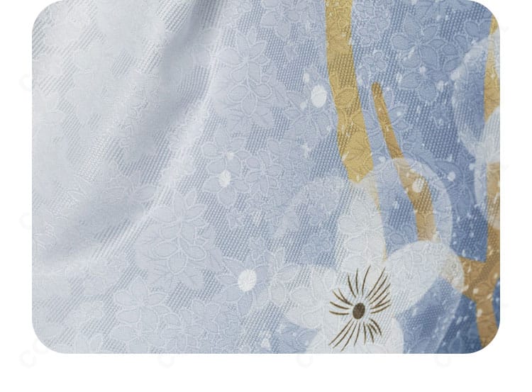 生地パターン装飾のディテール：模様の発色と質感