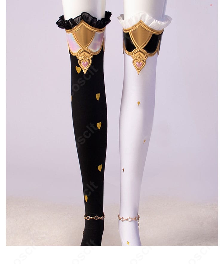 コーデ例の靴飾りディテール。衣装との色合わせ参考用(本セットに靴は含まれません)。