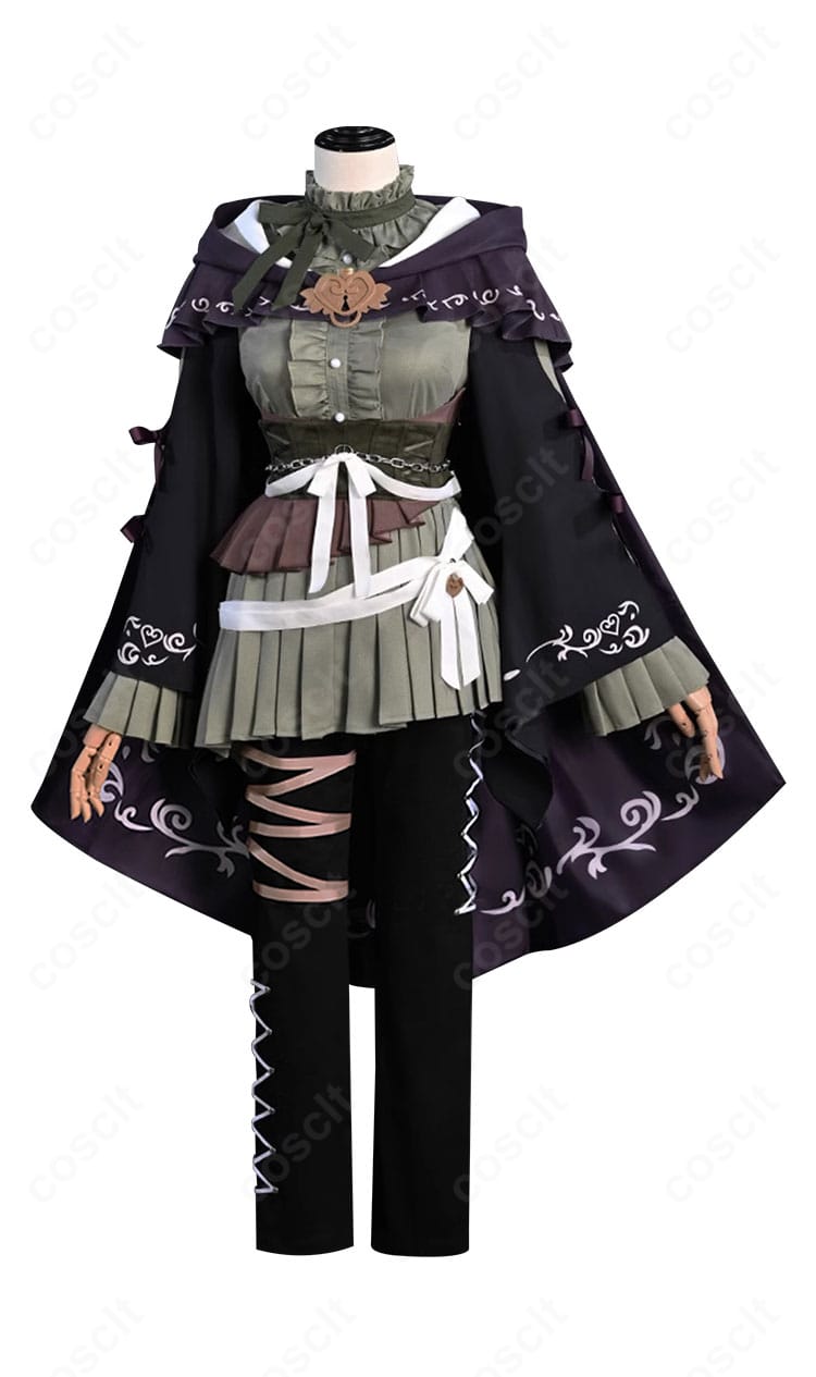 暁山瑞希 ハーミット・リバース コスプレ衣装の正面全体。トップスとコルセットベルト、装飾配置を公式比率で再現。