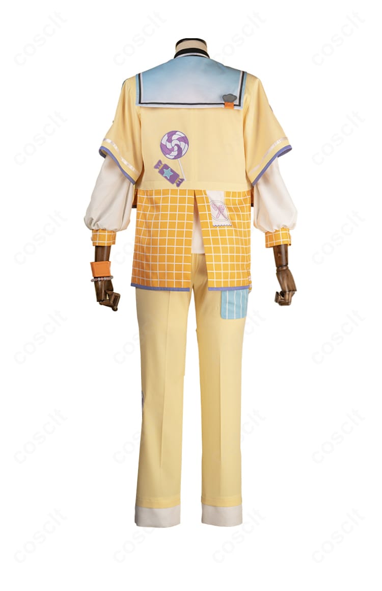 天祥院英智 ハッピーチャーム衣装の背面全身。背中のカッティングと装飾バランスを再現。