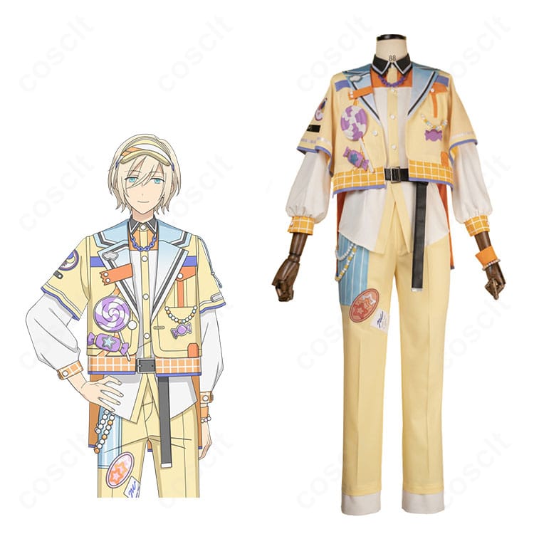 天祥院英智のハッピーチャーム衣装一式とキャラクターの魅力を示す全体カット。細部まで忠実に再現。