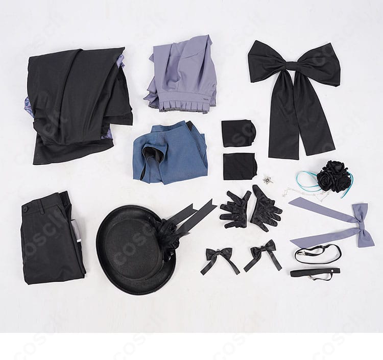 シエル・ファントムハイヴ 27巻衣装のセット内容一覧。コート、ベスト、手袋、リボンなど9点。