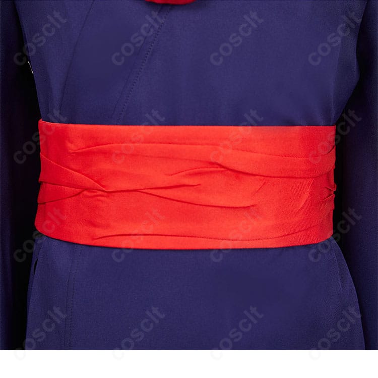 花子くん 浴衣の帯・腰周り装飾の近接画像。面ファスナー留めと結び再現の造形が分かります。