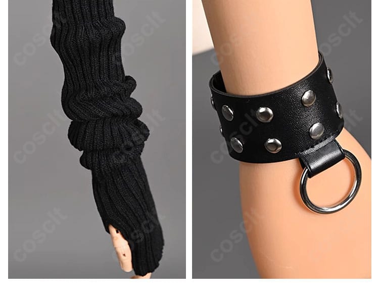 白石杏コスプレ衣装の腕飾りと手袋。アイコニックなアクセサリーの質感と形状を再現。