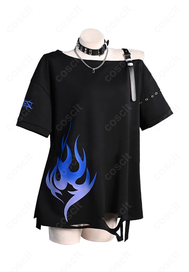 白石杏コスプレ衣装の正面全体。上着とアクセサリーの配置がわかるフルコーデ。