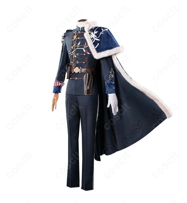 ホセ・バーデン コスプレ衣装の側面。上着のラインとベルトコンポーネント、アクセサリー配置が確認できる写真。