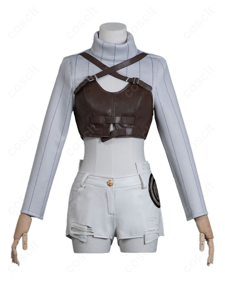 インナー（トップス）正面のフィット感とステッチが分かるディテールショット。