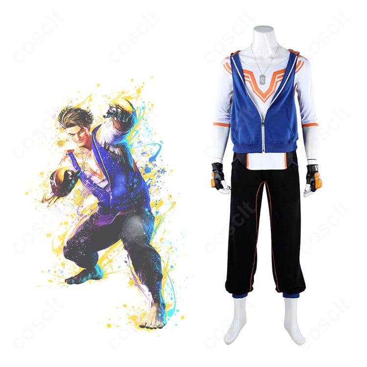 ストリートファイター6 ルーク・サリヴァンのコスプレ衣装とキャラクターの比較イメージ。全体の再現度を示す構図。