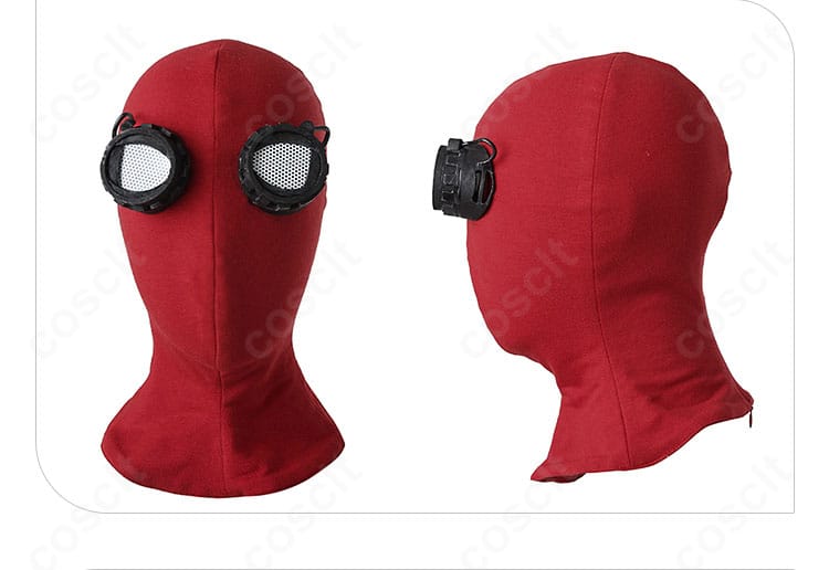 頭部マスクの装飾ディテールとシルエット。スパイダーマンらしい目元デザイン