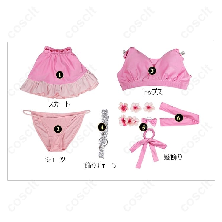 ファイナルファンタジーVII リバース エアリス・ゲインズブール ピンキーマーメイド水着 高再現コスプレ衣装 - 5枚目の画像