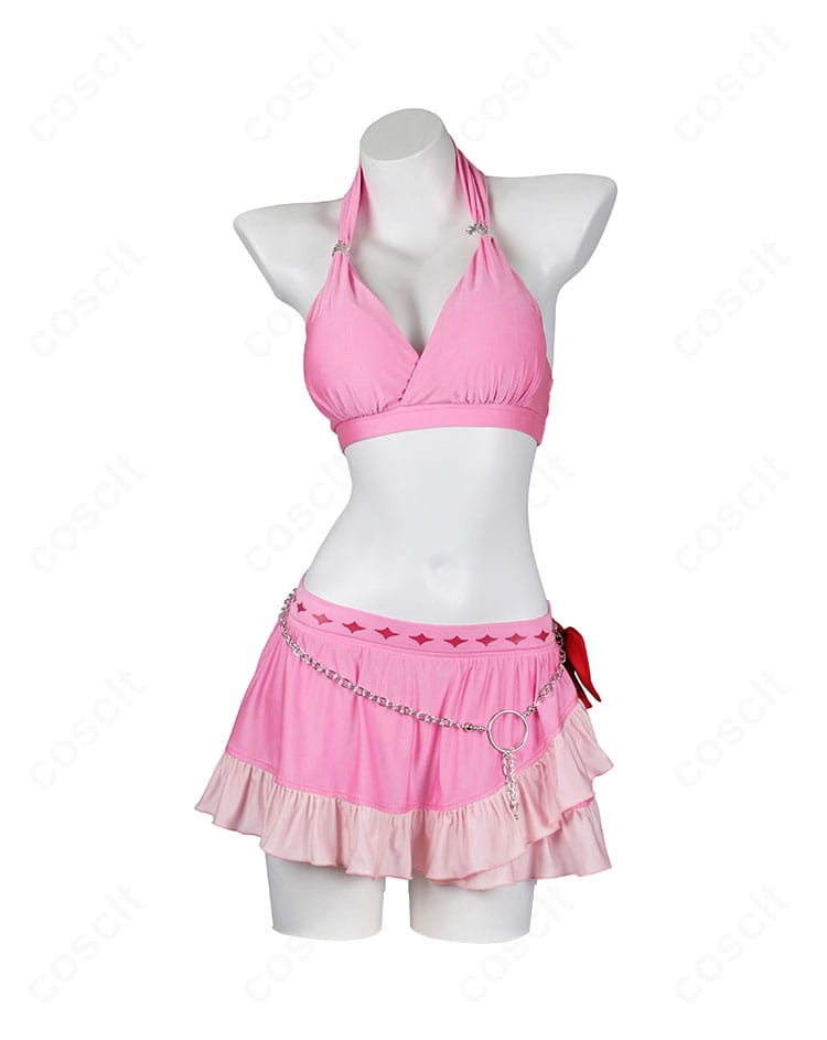 エアリス・ゲインズブール ピンキーマーメイド水着の正面ショット。リボンとカッティングが映えるデザイン。