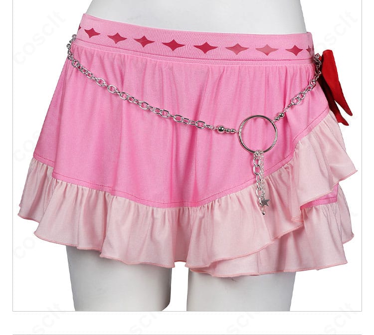 エアリス・ゲインズブール ピンキーマーメイド水着 裾の装飾アップ。動きで映える軽やかなデザイン。