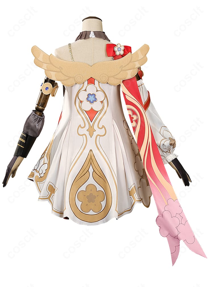 トリビー コスプレ衣装の背面図。背中の翼と背面装飾の配置がわかる完全再現ショット。