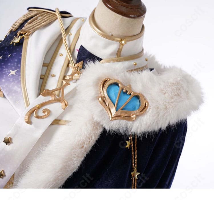 白上フブキ キング衣装の襟飾り拡大。豪華な刺繍と丁寧な縫製がわかるディテールショット。