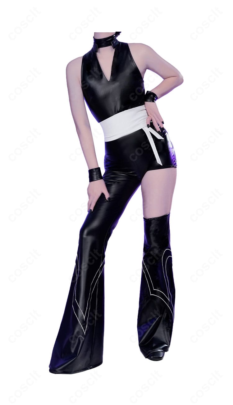 パンティ＆ストッキング 天使姉妹ジャンプスーツの正面全体。シルエットとコルセットベルトのバランスが分かる画像。