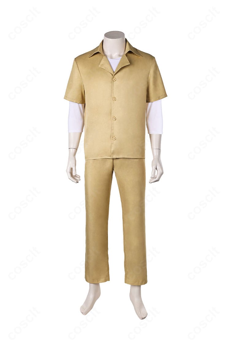 LAZARUS アクセル 囚人Ver. コスプレ衣装の正面フルショット。落ち着いた色味とクールなシルエットがわかる商品全景